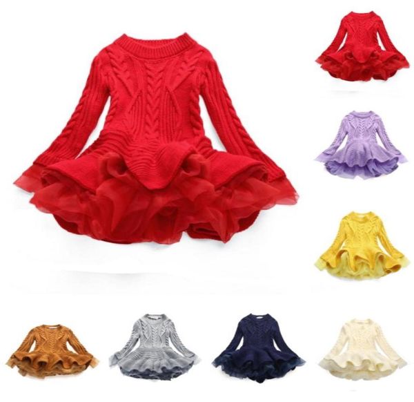 Bébé filles tricot pull robes enfants TUTU robe automne hiver épais chaud princesse pull pull Dress8089411