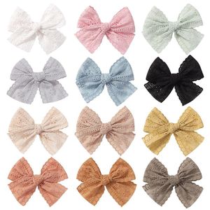 Pinces à cheveux en dentelle creuses faites à la main pour bébés filles, Barrettes en épingle à cheveux avec nœud pour bébé, couvre-chef de princesse mignon, accessoires pour cheveux