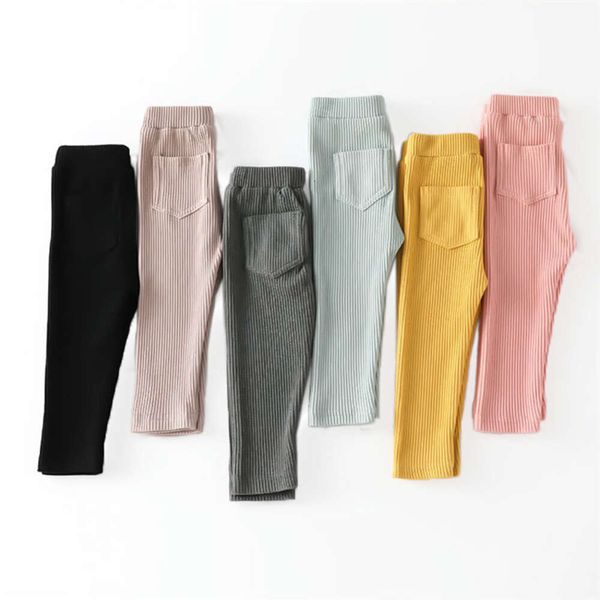 Leggings para niñas pequeñas, pantalones grandes de algodón PP, pantalones para niñas, pantalones largos sólidos de moda para primavera y otoño, pantalones para niños