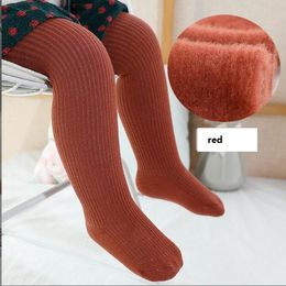 Leggings d'hiver en polaire pour bébés filles, collants chauds, pantalons pour enfants, collants thermiques épais en tricot, pantalons extensibles en velours flou pour filles