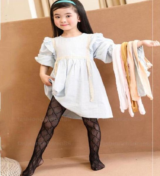 leggings da bambina con lettere per bambini, collant firmati estivi a rete sottile, traspiranti, per bambini, calze antizanzare7377214