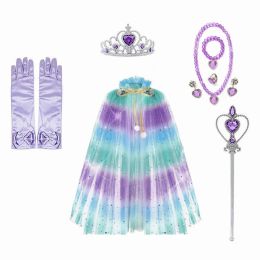 Baby Girls Mermaid Tutu Falda Conjunto para niños Fiesta de cumpleaños Capacitación para niños Disfraces de Halloween Capas con corona
