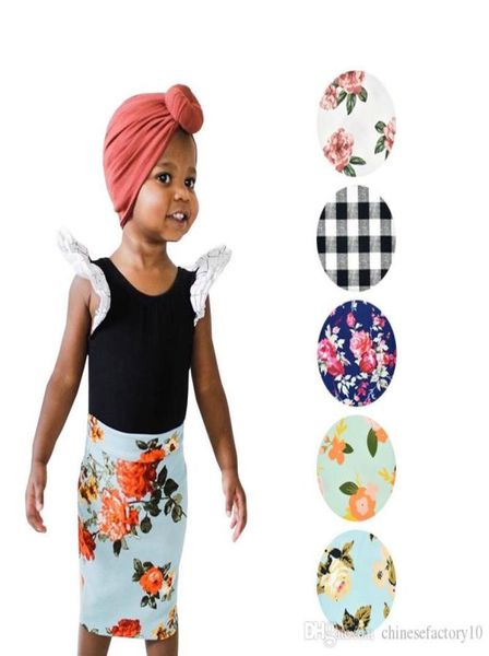 Bébé filles jupe crayon vêtements enfants fleur jupe imprimée fille girl floral gluche fille vêtements une robe de ligne7153568
