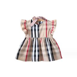 Vestidos a cuadros para niñas, vestido de princesa para niños, faldas de verano para recién nacidos, ropa infantil, ropa para niños pequeños