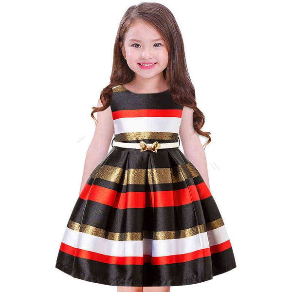 Baby Mädchen Prinzessin Ballkleid für Jugendliche Gestreiftes Kleid Mädchen Partykleider Prinzessin Hochzeit Formales Kostüm Kinder Mädchen Kleidung G1129