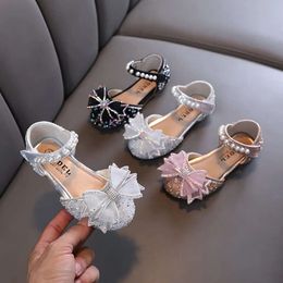 Baby Girls Princess Sequins Pearl Bow Kids Sandals non-glip Chaussures de fête élégante Chaussures F06144 L2405 L2405