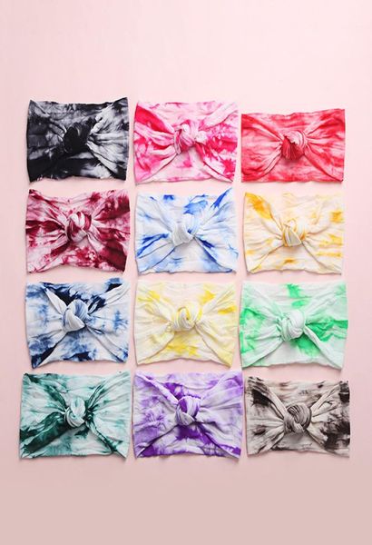 Baby Girls Rainbow Tie Dye Bandons 2020 Nouveaux bandes de cheveux à nœuds en nylon Soft Nylon enveloppe pour tout-petits Turban M2328529498