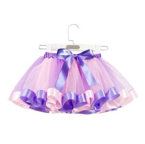 Babymeisjes regenboog tutu donzige rok peuter prinses ballet rokken elastische mesh tutu rokken stijlvolle zoete zachte tutu jurk
