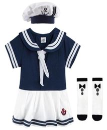 Baby Girls Sailor Costume nourrisson Halloween Navy PlaySuit Fancy Dish Toddler Mariner Nautical Cosplay tenue Anchor Uniform 2110232320493