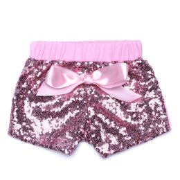 Bebé Niñas Lentejuelas Pantalones Cortos Pantalones Pantalones Casuales Moda Infantil Brillo Bling Dance Boutique Arco Princesa Pantalones Cortos Ropa Para Niños 14 colores TO568