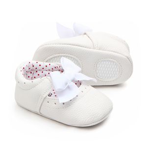 Chaussures de printemps en cuir Pu pour bébés filles de 0 à 18 mois, mocassins avec nœud, chaussures de princesse pour nouveau-nés