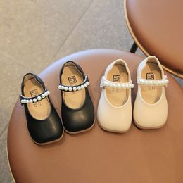 Chaussures à bout carré pour bébés filles, chaussures de princesse confortables pour enfants, printemps-automne, douces, avec perles, taille 21-30