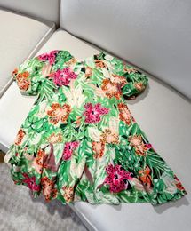 Bébé filles à manches courtes fruits imprimer la robe de plage des enfants vêtements d'été