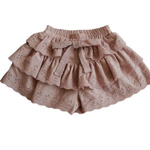 Bébé filles Shorts 3 couches dentelle coton broderie trou creux enfants fille lâche Shorts 1-13 ans enfants été court CL905 220707