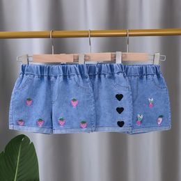 Bébé Filles Shorts D'été Casual Denim Pantalon Court pour Tout-Petits Filles Poches Conception Vêtements Enfants Jeans Pantalon 24M-4Year 220707