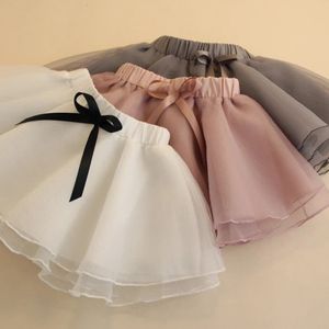Babymeisjes rok peuter kinderen donzige dansende rokken gaas korte jurk 2024 lente zomer kinderfeestkleding 240410