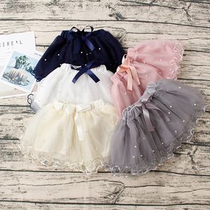 Baby meisjes rokken prinses tutu rokken dance party prestaties mini rok leuke boog parel kids meisje rok 5 kleuren voor 2-7t kinderkleding