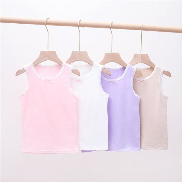 Camiseta sin mangas para niñas pequeñas, chalecos de encaje para niños, ropa para niñas, camisetas para niños, camiseta de verano, ropa 20220308 H1