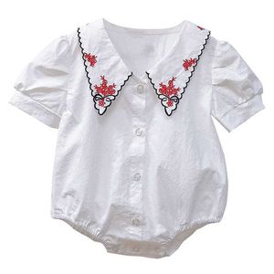 Bébé filles smockées barboteuses été enfants boutique vêtements né smocks broderie combinaison infantile roupas 210615