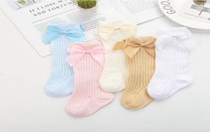 Chaussettes pour bébés filles, chaussettes de princesse hautes pour bébés avec nœud, chaussettes d'été en maille pour filles, tube long, accessoires pour pieds pour enfants, 5 couleurs2706334