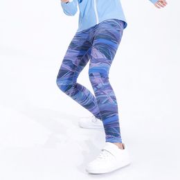 Pantalones de yoga de verano para niñas bebés Leggings ultrafinos helados Medias deportivas de secado rápido a la moda Pantalones antimosquitos resistentes al sol 110-160 CM