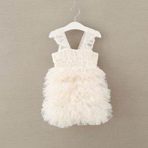 Baby meisjes tiered tule jurk 2018 jarretel kinderen tutu kant net garen prinses jurken boutique kinderen baljurk C3821