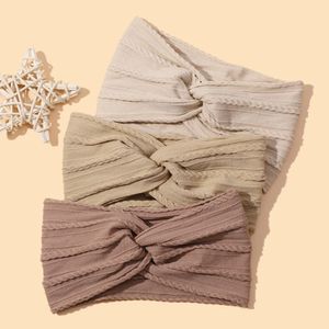 Babymeisjes tulband kabel gebreide hoofdband voor kinderen meisjes elastische haarbanden zacht verband pasgeborenen headwrap candy color headwar