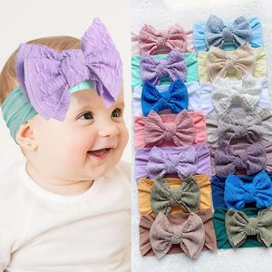 Diademas anchas de nailon para bebés y niñas, diademas elásticas suaves de Color caramelo con lazo grande, diademas sólidas para niños, banda para la cabeza, accesorios para el cabello bonitos para niños U12