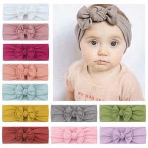 Baby Meisjes Brede Nylon Haarband 12 Kleuren Strik Elastische Hoofdband Effen Kleur Strikken Hoofddeksels Pasgeboren Baby Accessoires