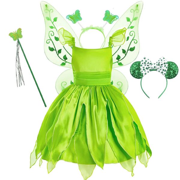 Baby Green Fairy Costume Children Cosplay Carnival Disgant déguise Girls Princess Pageant Clothes Party Robe 310 ANS 240322