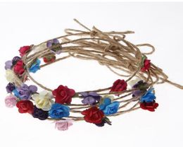 Baby Gril Garland Baby Flower Bandons Couleur Couleur Baby Girl Girl Hair Bands Rose Flower Garland YH6935074937