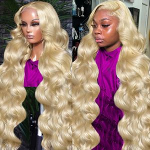 Perruque Lace Frontal Wig naturelle Body Wave colorée, cheveux humains, blond 613, 13x6 HD, 13x4, fermeture 5x5, sans colle, pour femmes noires