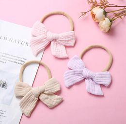 Babyhaaraccessoires Hoofdbanden Childrens Cotton Bows Nylon Bowknot Soft Kids Head Bands Infant Accessoire Princess B49661518096