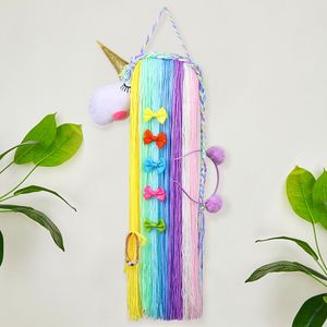 Accessoires pour cheveux de bébé Licorne Hair Bows Ceinture de rangement pour filles Pinces à cheveux Barrette Hanger Organisateur Hairband Scrunchy Holder LJ200903