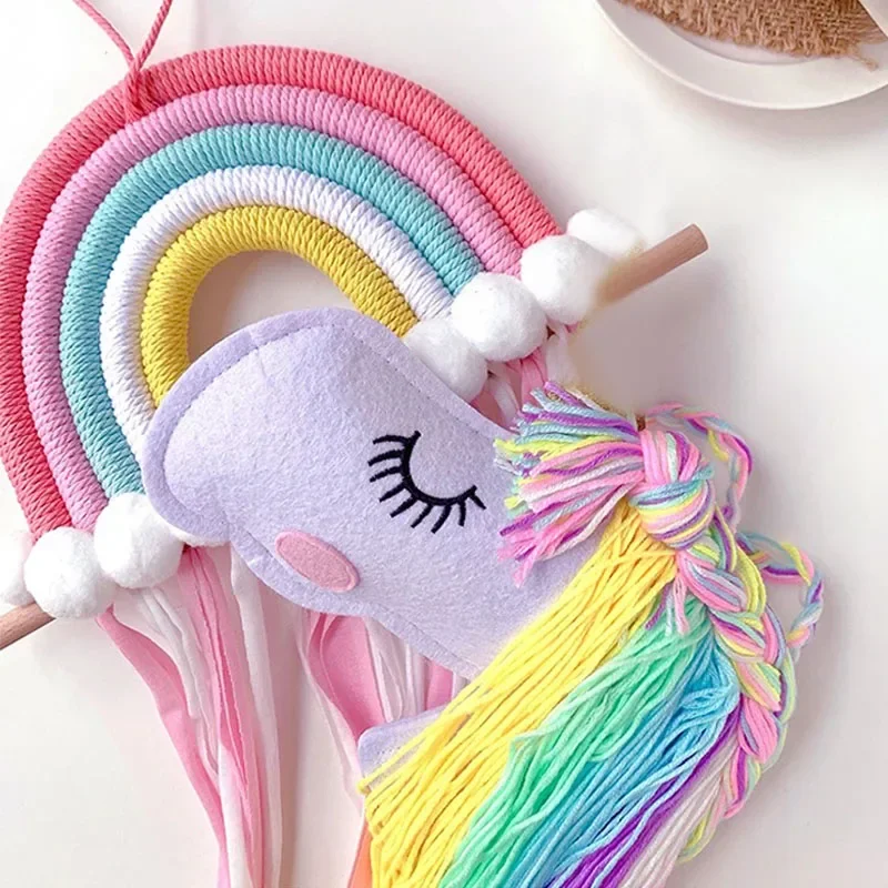 Baby Hair Clip Accessory Storage Rainbow Horse Organizadores Hair Accessories Hairpin Holder Decor Hanger Strip Girl Room Decor