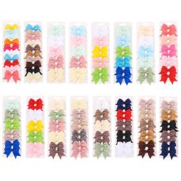 Baby Hair Clips Barrets Color Color Bowknot Grosgrain Hairpins Girls Children Children Headwear Hair Accessories 10pcs / Set