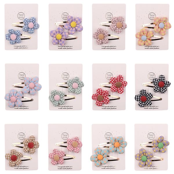 Pinces à cheveux pour bébé Barrettes enfants fleur Barrette enfant en bas âge BB épingles à cheveux tondeuses filles chapeaux accessoires de cheveux pour enfants 2 pièces/paire YL2332