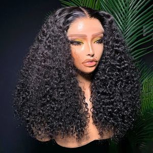 Perruque Bob Lace Front Wig brésilienne naturelle, cheveux courts et bouclés, Deep Wave, 13x4, pre-plucked, densité 220, pour femmes