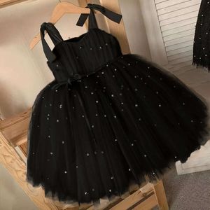 Baby Halloween Costume Toddler Girl Black Breded Evening Farty Robe 12m Girls Princess Tutu Blow Infant Birthday Tenues L2405