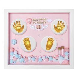Babyhandafdrukkit Po Frame Memory Uniek origineel cadeau voor onvergetelijke herinneringen voor baby's welkomstfeest 240125