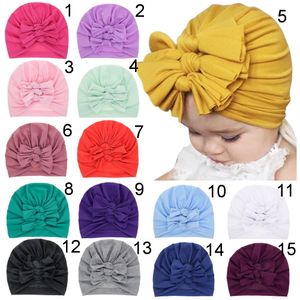 Chapeau de bébé pour filles, Turban à nœuds, accessoires de photographie pour nourrissons, bonnet en coton pour enfants, casquette élastique, accessoires MZ027