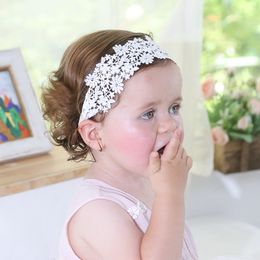 Bébé bandeau doux bandeau de cheveux blanc dentelle fleur bandeaux filles décorer élastique chapeaux bandeau cheveux accessoires cadeau