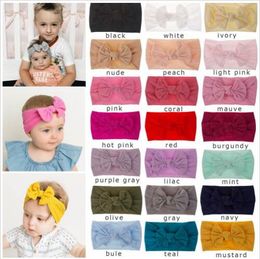 Diadema para bebé Turbante Bowknot Color caramelo Sombreros Moda Bohemia Envolturas para la cabeza Boutique Nudo Banda para el cabello Borlas elásticas Accesorios para el cabello B5061