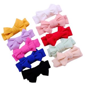 Bébé bandeau gaufré tissu arc bandeau filles solide noeud bandeaux enfants cheveux accessoires infantile bandeau nouveau-né