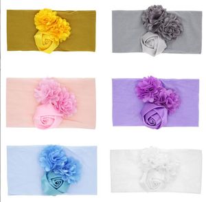 bandeau bébé avec Fleur enfants fille Rose bandeaux floraux princesse Infant headwraps Enfants designer bandeau bandeaux accessoires pour cheveux