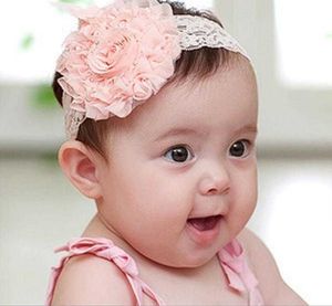 Bandeaux bébé 10pcs bandes de cheveux coréens accessoires cheveux roses avec tête de fleur princesse