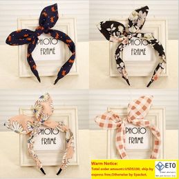 Baby Hoofdbanden Bows Meisjes Kids Grote Bloem Strik Haarbanden Bloemenprint Head Bands Kinderen Accessoires Hoofddeksels WKHA18