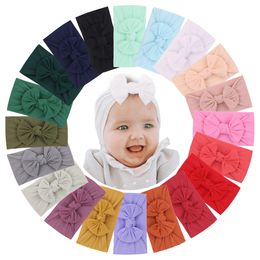 Bébé Bandeaux Ruban Élastique Doux Tête Arcs Nylon À Larges Bords Bowknot Bandeau Infantile Chapeaux Tête Cheveux Accessoires 20 Couleurs