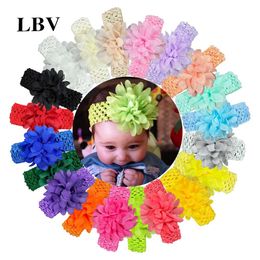 Bébé bandeaux nouveau-né doux ruban Nylon enfants chapeaux enfant élastique fleur solide chapeaux bébé fille cheveux accessoires 1576