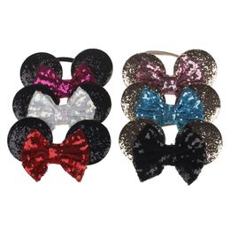 Bébé Bandeaux Sequin Souris Oreille Bandeau Grand Arc Enfants Enfants Cheveux Accessoires Bébé Filles Nylon Bandeaux Anniversaire